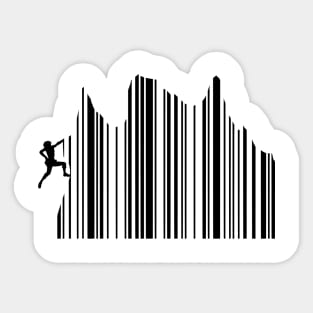 Climbing Barcode Mountains Hiking Sticker